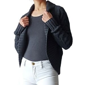 Mexx cocoon wool blend cardigan sweater gray